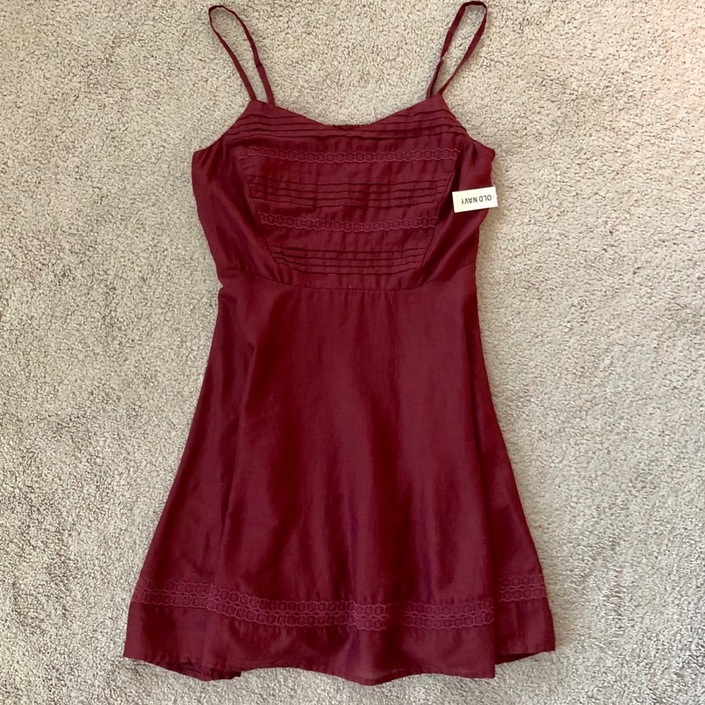 Old Navy Burgundy Cami Sun Dress